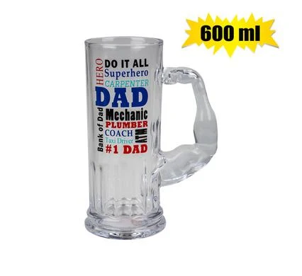 Beer Mug Glass Dad 600ml
