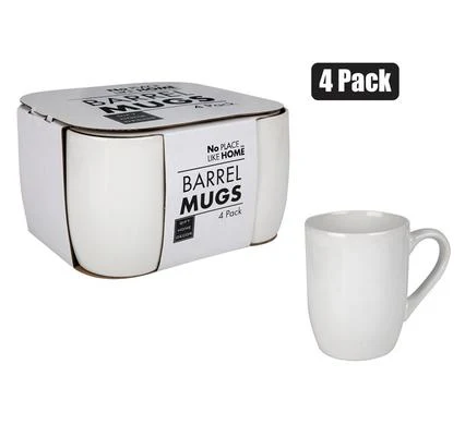 No Place Like Home Whiteware Barrel Mug 4 Pack